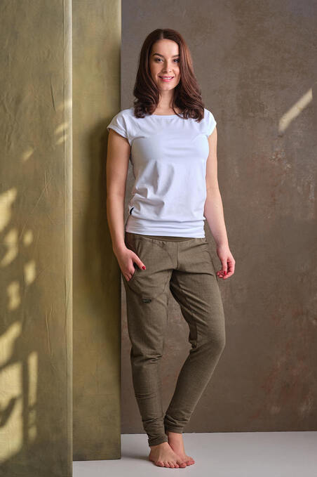 Kalhoty dlouhé olivová jeans 1