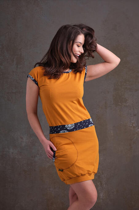 Dress Yelow and Blue/White Dandelions Fluff