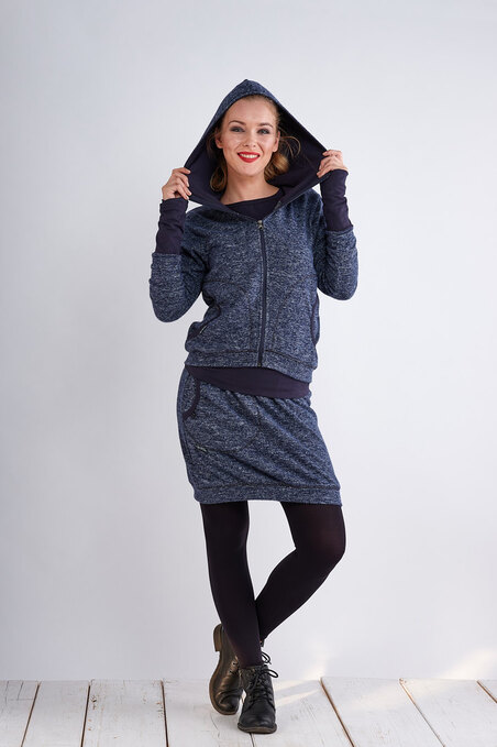 Sweater Jacket Blue Melange/Blue