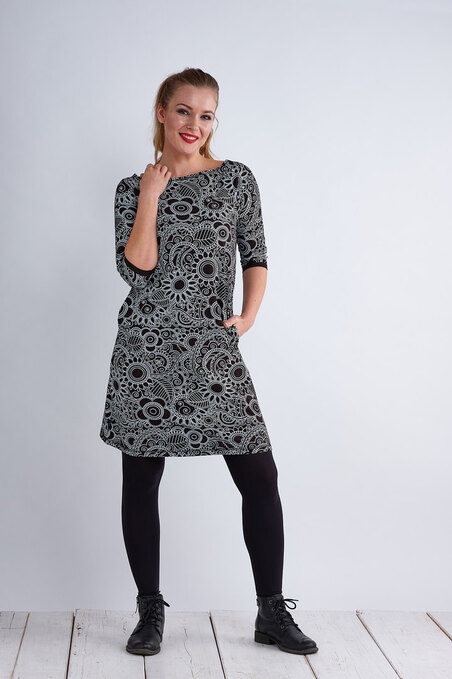Dress Madeira Black/White Cactus