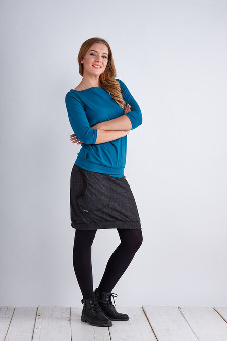 Tucked 3/4 Sleeve Petrol