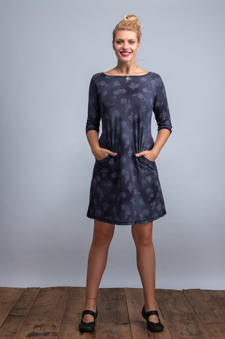 Dress Madeira Blue Jeans/White Roses