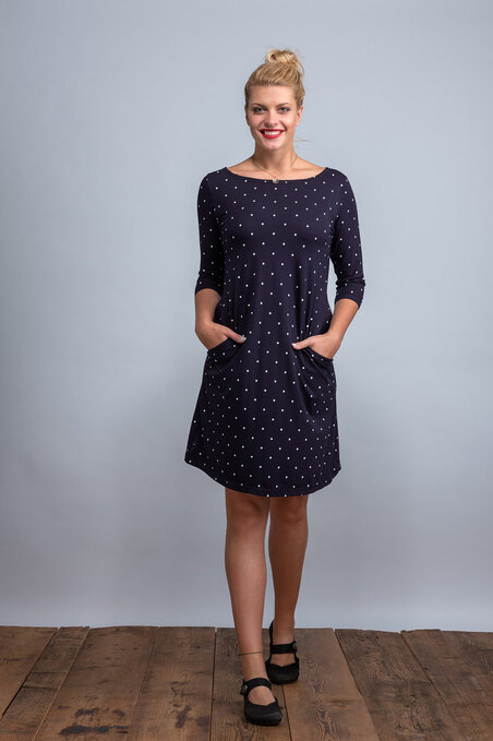 Dress Madeira Dark Blue/white Big Dots
