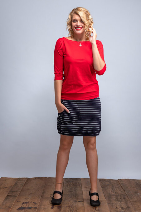 Boat 3/4 Sleeve Red