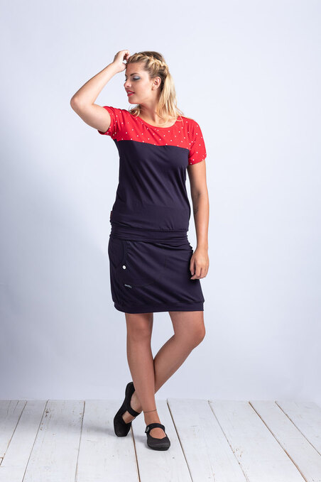 Saddle Short Blue/Red White Big Dots
