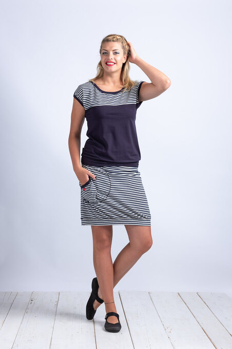 Skirt Blue/Bone Melange/Blue Stripes