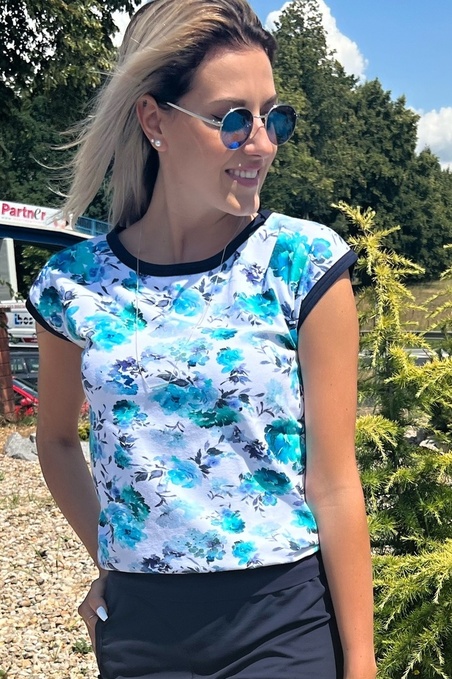 Tričko Carri modrá kvítka