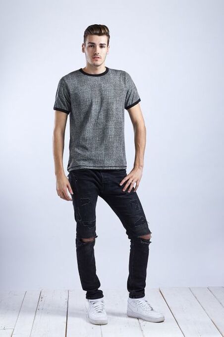 Men's T-Shirt Gray/Black Structure