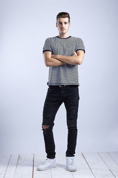 Men's T-Shirt Blue/White Stripes