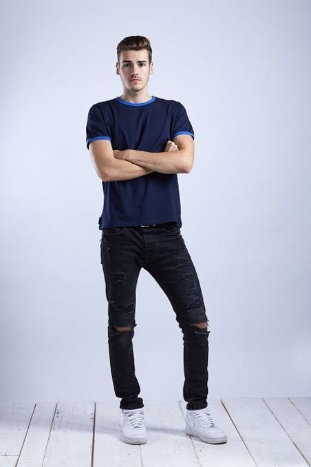 Men's T-Shirt Dark Blue and Royal Blue
