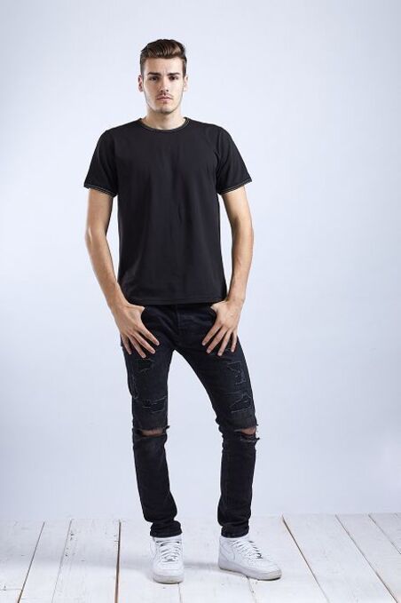 Men's T-Shirt Black and Stripes