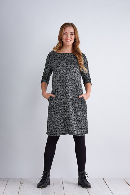 Dress Madeira Warm Gray/Black Pattern