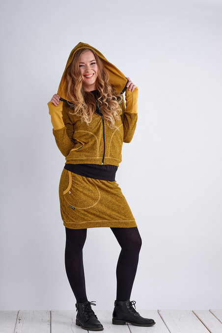 Sweater Jacket Mustard Melange/Mustard