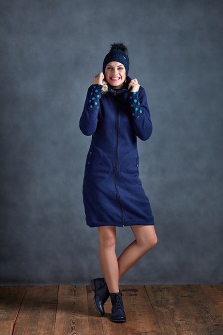 Coat Blue and Blue Dots