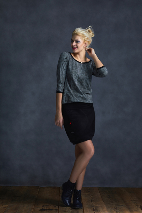 T-shirt 3/4 Sleeve Black/Gray Structure