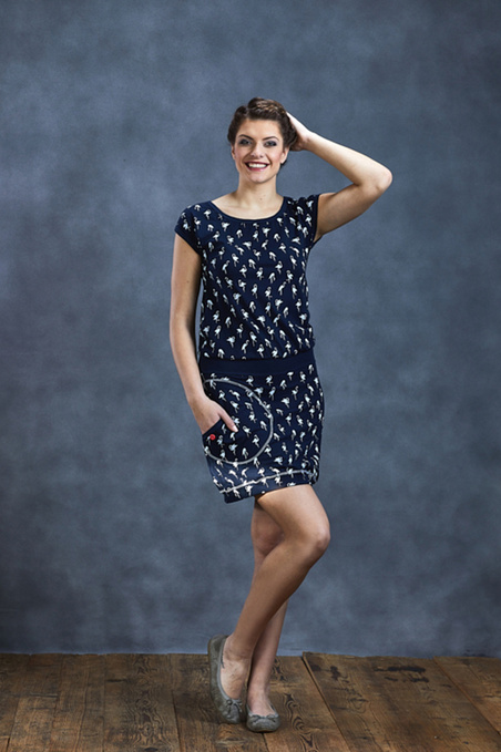 Dress Dark Blue/White Flamingo