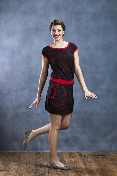 Dress Black/Red Dots and Red