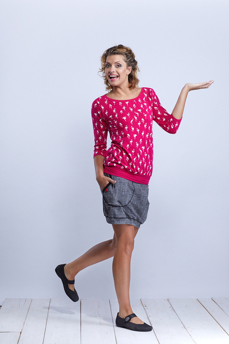 Tucked Sleeve Pink and Flamingo