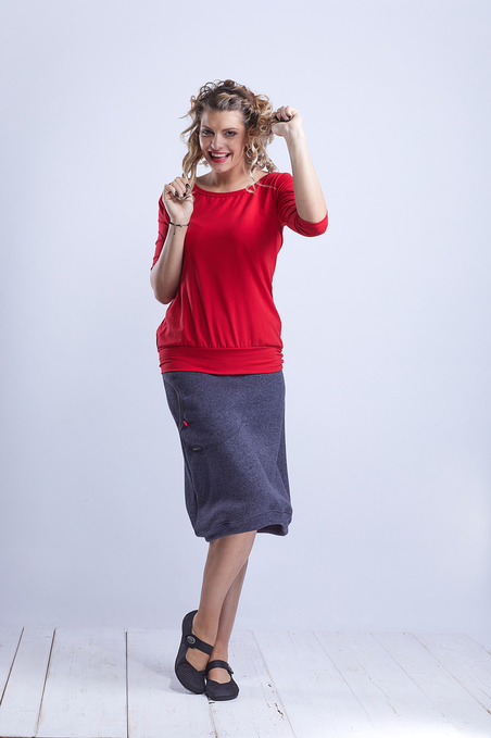 Skirt Warm Long Grafit Melange