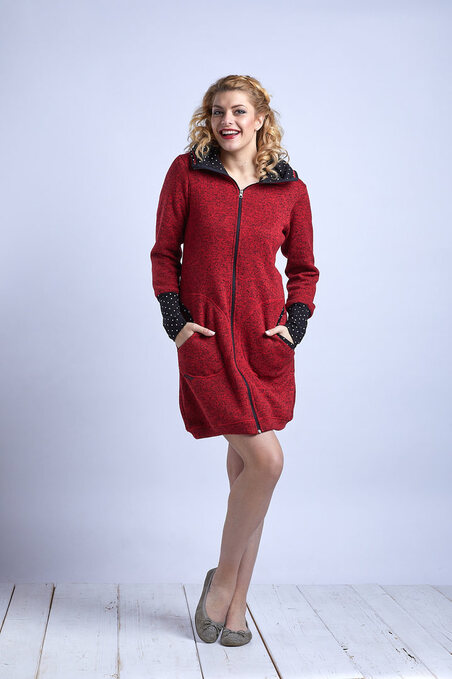 Coat Red and Black/White Mini Dots
