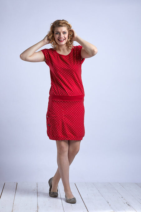Dress Red/White Mini Dots