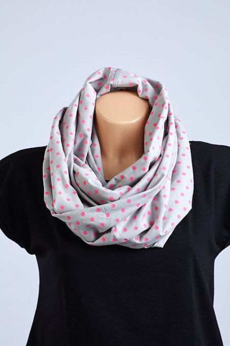 Tunnel Silver Gray/Pink Dots